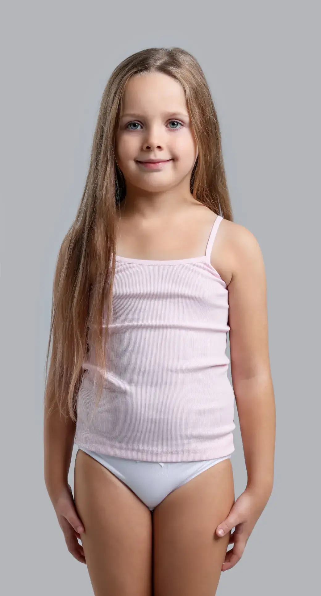 Child wearing seamless vest and brief